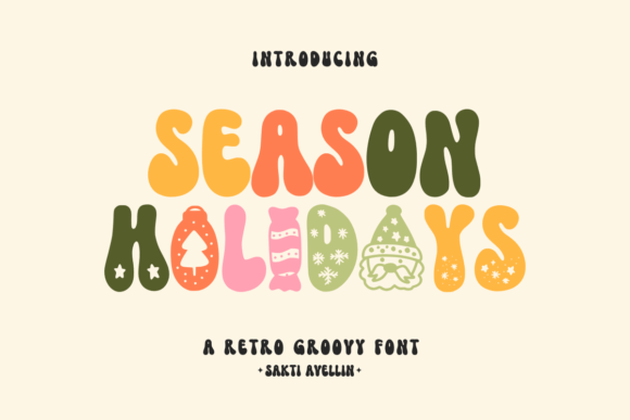 Season Holidays: A Retro Groovy Typeface for Festive Branding